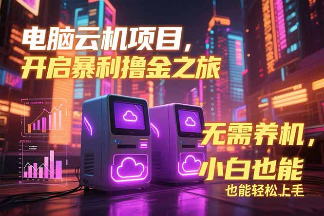 电脑云机项目 暴力撸金玩法，不需要养机 配置没有要求 单机100个窗口一...-仙女副业网