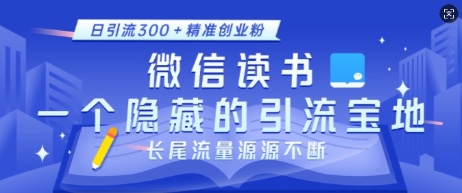 微信读书，一个隐藏的引流宝地，不为人知的小众打法，日引流300+精准创业粉，长尾流量源源不断-仙女副业网