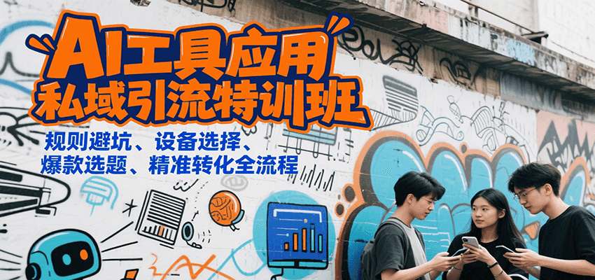 AI工具应用私域引流特训班，规则避坑、设备选择、爆款选题、精准转化全流程-仙女副业网