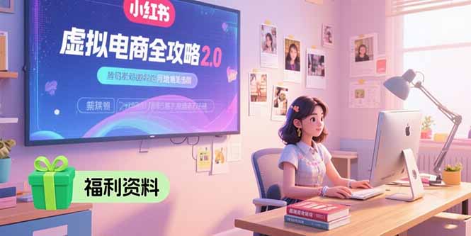 虚拟电商全攻略2.0，开店选品实操流程，账号定位、货源发布、笔记发布技巧-仙女副业网