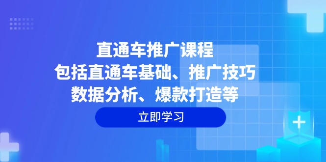 直通车推广课程：包括直通车基础、推广技巧、数据分析、爆款打造等-仙女副业网