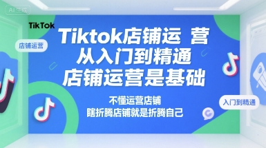 Tiktok店铺运营从入门到精通，店铺运营是基础，不懂运营店铺，瞎折腾店铺就是折腾自己-仙女副业网