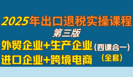 崔sir·出口退税实操-外贸企业+生产企业+跨境电商+进口企业(四课合一)-仙女副业网