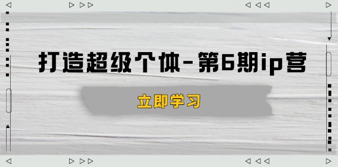 打造 超级个体-第6期ip营：商业认知,产品设计,成交演练,解决知识变现难题-仙女副业网