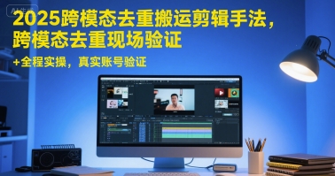 2025跨模态去重搬运剪辑手法，跨模态去重现场验证 +全程实操，真实账号验证-仙女副业网