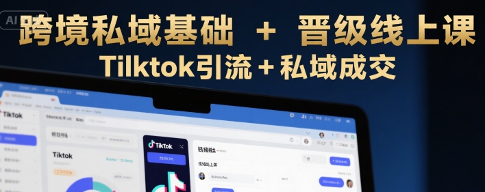 跨境私域基础+晋级线上课，Tilktok引流+私域成交-仙女副业网