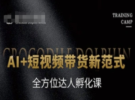 AI+短视频带货新范式，全方位达人孵化课-仙女副业网