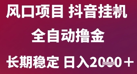 风口项目，六月最新玩法抖音无人挂G，全自动撸金，长期稳定 日入2k+【揭秘】-仙女副业网