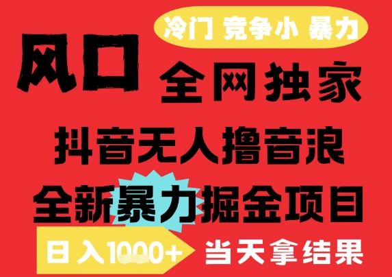 25年6月高爆抖音无人直播最新撸音浪掘金项目，解放双手小白可做，无脑日入1k+，门槛低【揭秘】-仙女副业网