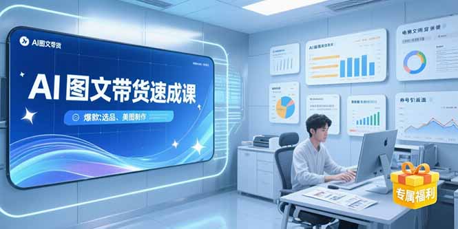 AI图文带货速成课，养号引流秘籍，爆款选品策略，美图制作全流程-仙女副业网