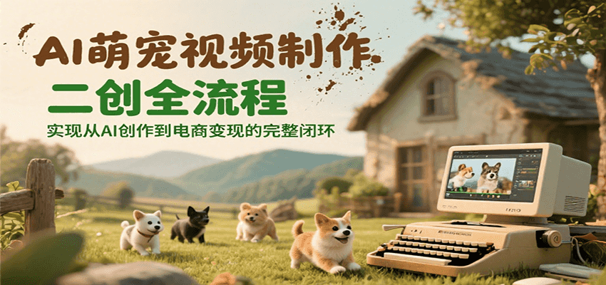 AI萌宠视频制作二创全流程，实现从AI创作到电商变现的完整闭环-仙女副业网