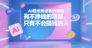 AI壁纸赛道系统课程，有不挣钱的项目，只有不会搞钱的人-仙女副业网