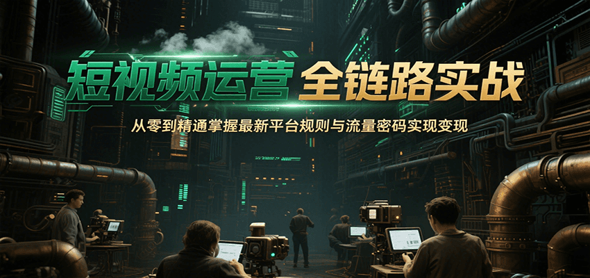 短视频运营全链路实战，从零到精通掌握最新平台规则与流量密码实现变现-仙女副业网