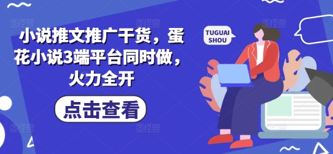 小说推文推广干货，蛋花小说3端平台同时做，火力全开-仙女副业网