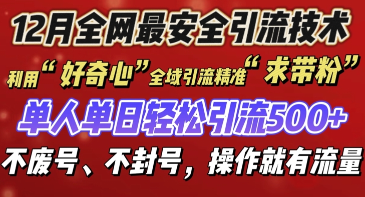 12 月份全网最安全引流创业粉技术来袭，不封号不废号，有操作就有流量【揭秘】-仙女副业网