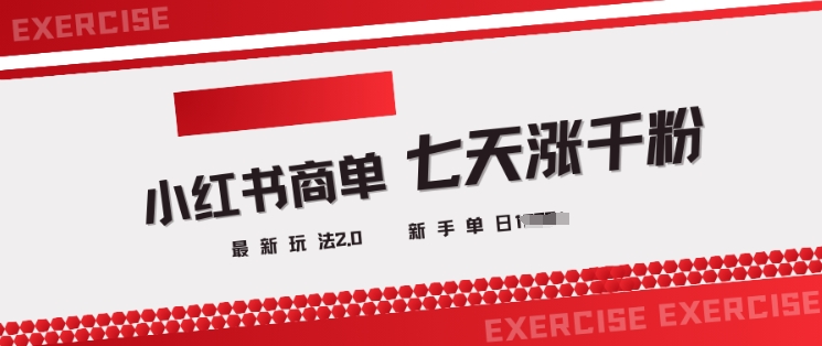 小红书商单2.0最新玩法，3天涨千粉单日变现多张-仙女副业网