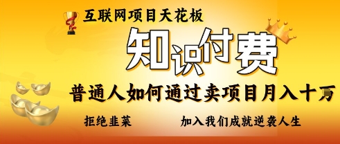 互联网项目天花板，知付付费项目，普通人如何通过卖项目月入十个，拒绝韭菜【揭秘】-仙女副业网