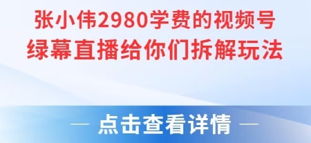 张小伟2980付费额视频号绿幕直播给你们拆解玩法-仙女副业网