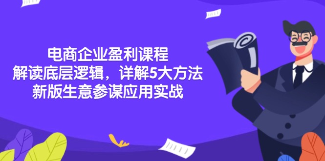 电商企业盈利课程：解读底层逻辑，详解5大方法论，新版生意参谋应用实战-仙女副业网