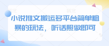 小说推文搬运多平台简单粗暴的玩法，听话照做即可-仙女副业网