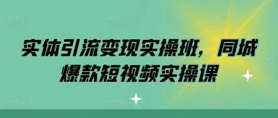 实体引流变现实操班，同城爆款短视频实操课-仙女副业网