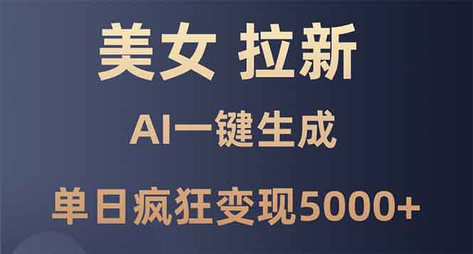 美女暴力拉新，通过AI一键生成，单日疯狂变现5000+，纯小白一学就会！-仙女副业网