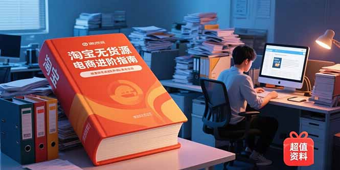 淘宝无货源电商进阶指南，包含新人课、进阶课，配套资料，蓝海选品等-仙女副业网