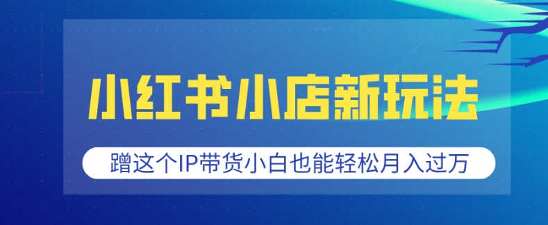 小红书小店新玩法，蹭这个IP带货，小白也能轻松月入过W【揭秘】-仙女副业网