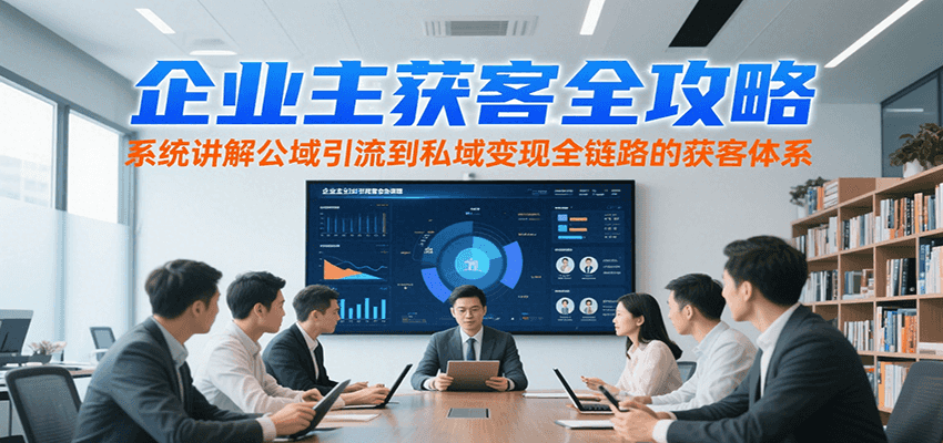 企业主获客全攻略，系统讲解公域引流到私域变现全链路的获客体系-仙女副业网