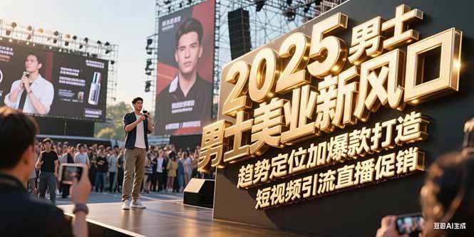 2025男士美业新风口，趋势定位加爆款打造，短视频引流直播促销-仙女副业网