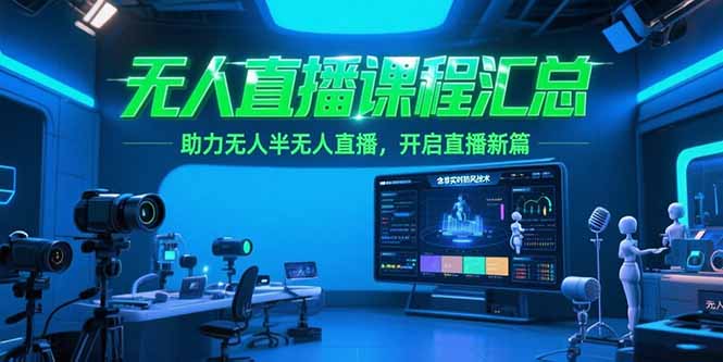 无人直播课程汇总，含非实时防风技术，助力无人半无人直播，开启直播新篇-仙女副业网