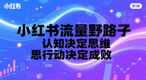 小红书流量野路子，认知决定思维，思维决定行动，行动决定成败-仙女副业网