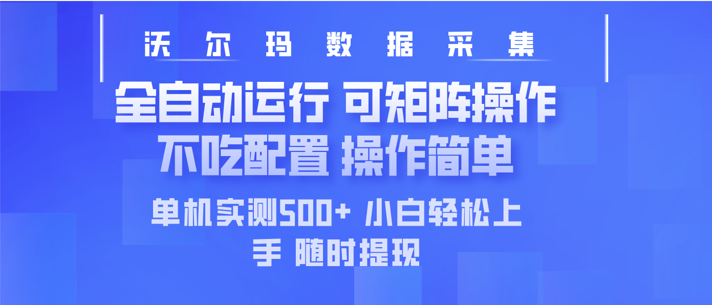 最新沃尔玛平台采集 全自动运行 可矩阵单机实测500+ 操作简单-仙女副业网