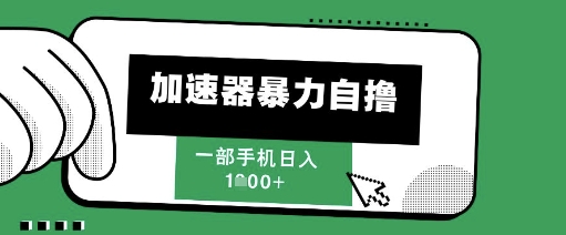 205新风口，加速器暴力自撸，单机日入1k+【揭秘】-仙女副业网
