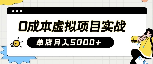 0成本虚拟项目实战手把手教你落地，单店月入5k-仙女副业网