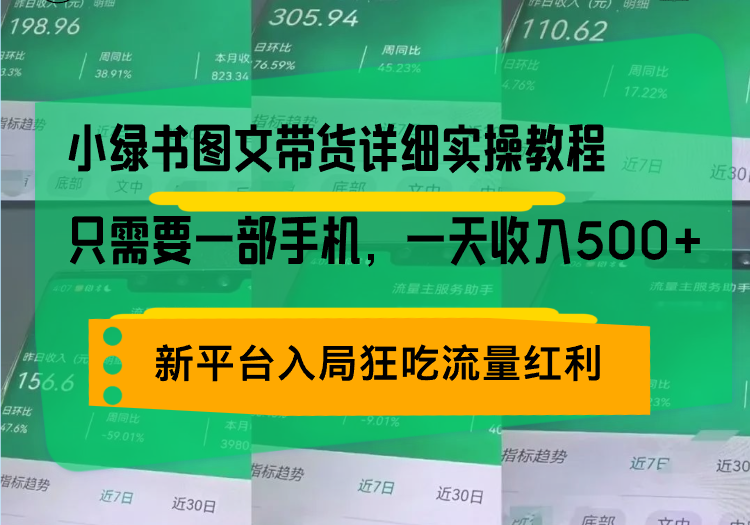 小绿书图文带货详细实操教程，只需要一部手机，一天收入500+，轻松变现-仙女副业网