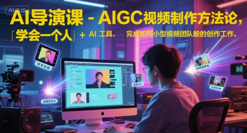 AI导演课-AIGC视频制作方法论，学会一个人+AI工具，完成如同小型视频团队般的创作工作，实现导演梦-仙女副业网