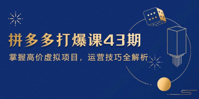 拼多多打爆课第 43 期，掌握高价虚拟项目，运营技巧全解析(15节-仙女副业网