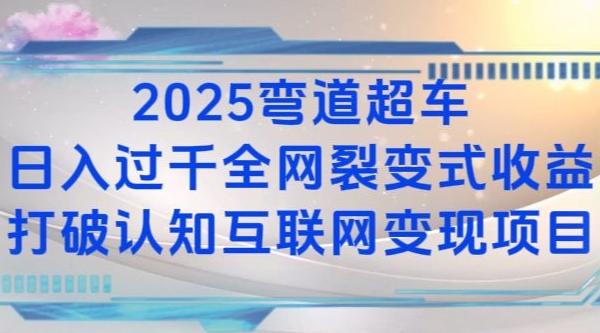 2025弯道超车日入过K全网裂变式收益打破认知互联网变现项目【揭秘】-仙女副业网
