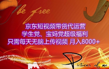 京东短视频带货代运营，学生党、宝妈党超级福利，只需每天无脑上传视频，月入8000+【仅揭秘】-仙女副业网