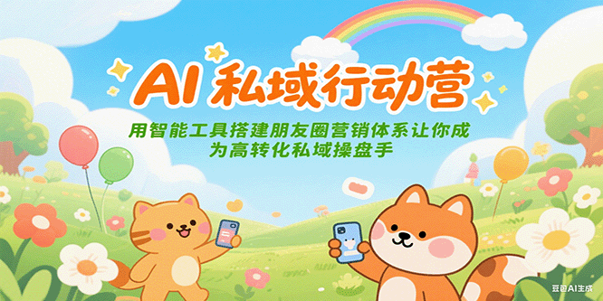 AI私域行动营：用智能工具搭建朋友圈营销体系让你成为高转化私域操盘手-仙女副业网