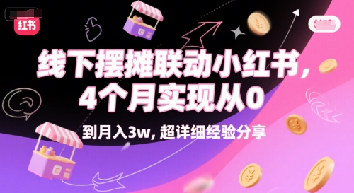 线下摆摊联动小红书，4 个月实现从 0 到月入3w，超详细经验分享-仙女副业网