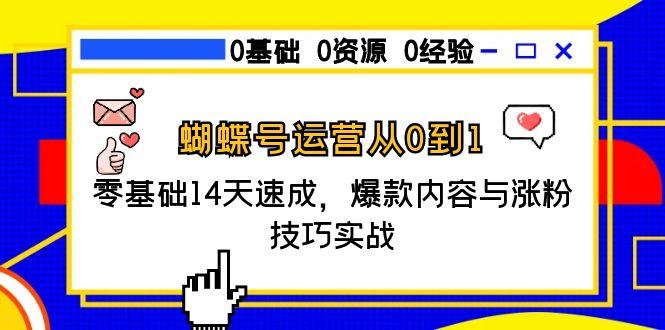 蝴蝶号运营从0到1，零基础14天速成，爆款内容与涨粉技巧实战-仙女副业网