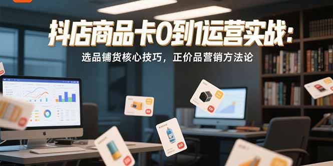抖店商品卡0到1运营实战：选品铺货核心技巧，正价品营销方法论-仙女副业网