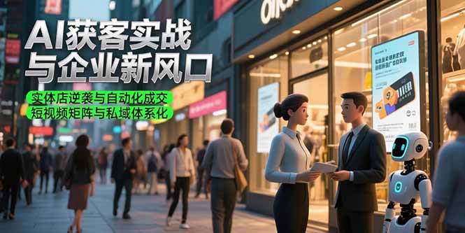 AI获客实战与企业新风口，实体店逆袭与自动化成交 短视频矩阵与私域体系化-仙女副业网