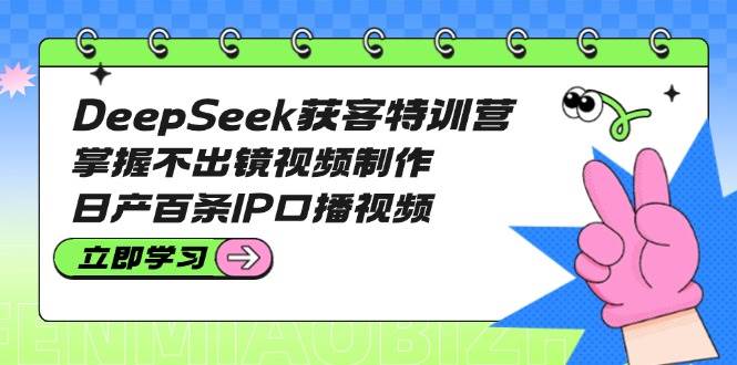 DeepSeek获客特训营：掌握不出镜视频制作，日产百条IP口播视频-仙女副业网
