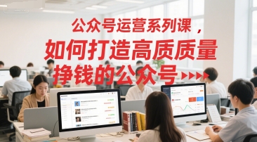 公众号运营系列课，如何打造高质量挣钱的公众号-仙女副业网