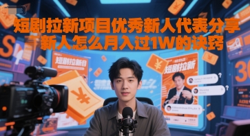 短剧拉新项目优秀新人代表分享新人怎么月入过1W的诀窍-仙女副业网
