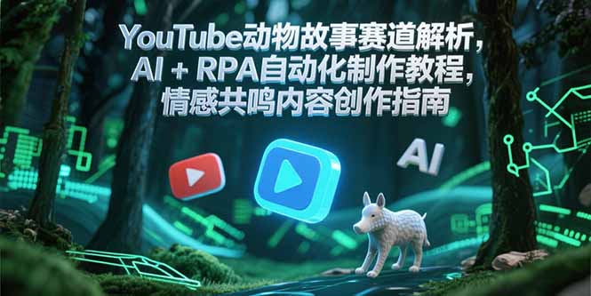YouTube动物故事赛道解析，AI+RPA自动化制作教程，情感共鸣内容创作指南-仙女副业网