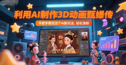 利用AI制作3D动画甄嬛传，流量爆了，手把手教你这个AI新玩法，轻松涨粉-仙女副业网